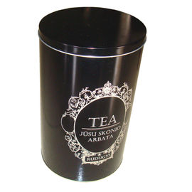 China Kundenspezifische Zinn-Tee-Kanister mit schwarzer Farbe für verpackendes Chai, verschiedene Entwürfe fournisseur