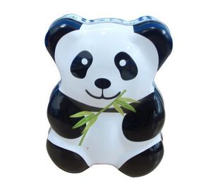 China Baby-Panda-Zinn-Süßigkeits-Behälter, unregelmäßiger Zinnblech-Süßigkeits-Metallkasten fournisseur