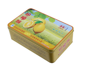 China Zitronen-Kuchen-Zinn-Kasten, CYMK druckte Kanister-Nahrung ordnete 0.23mm fournisseur