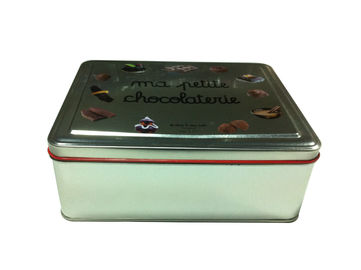 China Einfacher Körper und 4 Farben druckten Schokoladen-Zinn-Kasten, süßen Blechemballagen-Behälter fournisseur