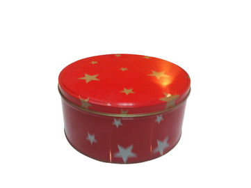 China Zylinderpopcorn-Zinn-Plätzchen-Behälter mit roter Abdeckung/Deckel fournisseur