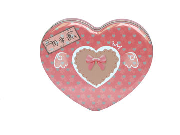 China Herz-Form-Schokoladen-Zinn-Kasten, kleiner Zinn-Kasten, Metallblechdose, Zinn-Behälter fournisseur