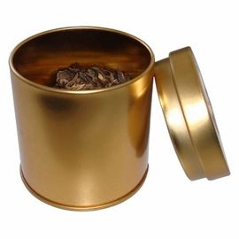 China Goldene Nahrungsmittelgrad-Tee-Zinn-Behälter mit Deckel, Durchmesser 65 x 75mm fournisseur