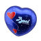 Baci-Schokoladen-Zinn-Kasten-Herz geformtes Metall kann mit niedriger blauer Farbe fournisseur