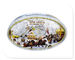Ovaler Tee-Zinn-Kanister mit innerer goldener dem Farbmetallkasten-kundenspezifischen Druck angenommen fournisseur