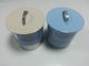 Weiße/blaue Zinn-Plätzchen-Behälter mit Deckel/Abdeckung, 162x175 Millimeter fournisseur