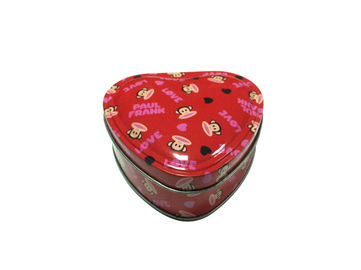 China Herz-geformte Schokoladen-Zinn-Kasten-Zinnblech-Behälter für das Verpacken der Lebensmittel fournisseur