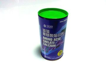 China Cylindroid gemalter Metallzinn-Behälter für das Kalziumpulver-Verpacken fournisseur