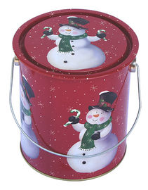 China Weihnachtsfeiertags-Zinn-Behälter, Nahrungsmittelgrad mit Metallgriff, Dia110xH130mm fournisseur