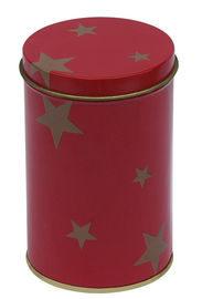 China Rote Farbzinn-Tee-Kanister, runder Tee-Zinn-Kasten mit Dia72 x 112hmm fournisseur