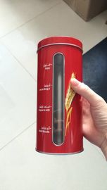 Köstliche Zeiten fangen Metallzinn-Behälter mit Fenster auf dem Körper an fournisseur